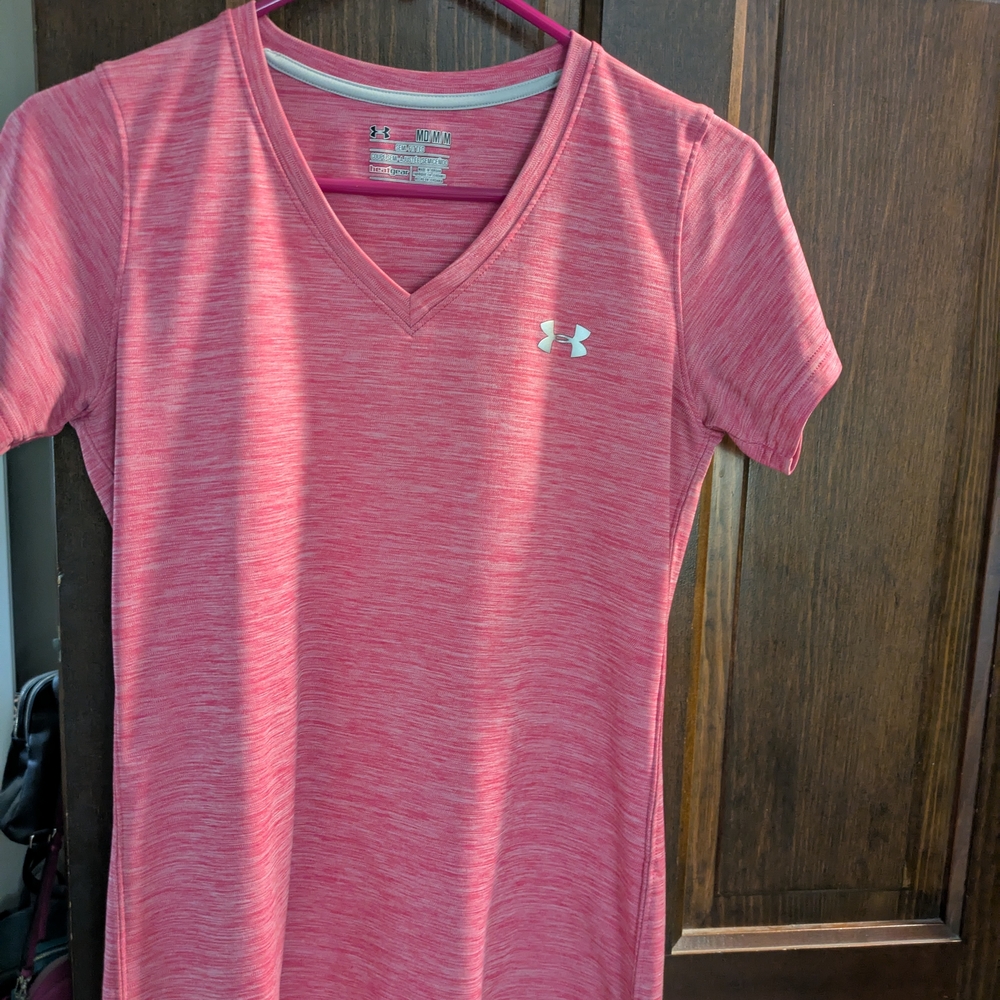 Under Armour Women's Pink V-Neck Top